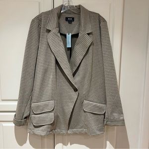 Maeve by Anthropologie Collegiate Knit Blazer Size 2X Plus NWT Plaid Academia